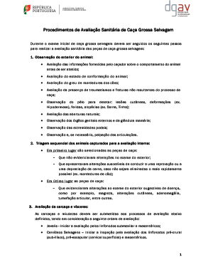 Procedimento de avaliação sanitária de caça maior selvagem (DGAV, 2017)