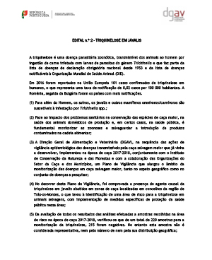 Triquinelose em javalis – Edital N. º 2