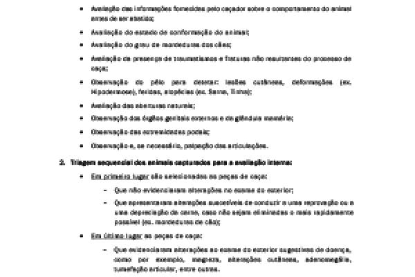 Procedimento de avaliação sanitária de caça maior selvagem (DGAV, 2017)