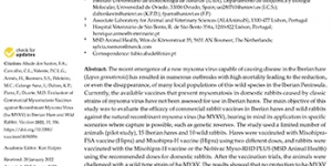 Evaluation of Commercial Myxomatosis Vaccines against Recomb ... Imagem 1